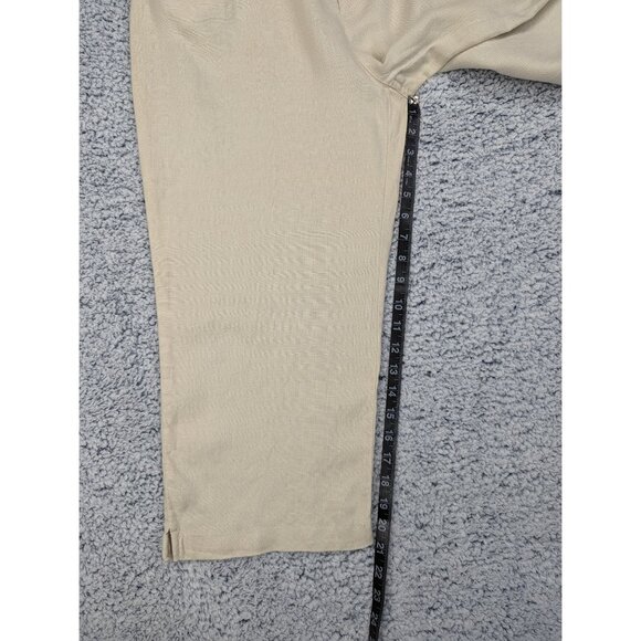 Lauren Ralph Lauren 100% Linen Wide Leg Capris Size 10 Boho Beach Travel Beige - Picture 15 of 16